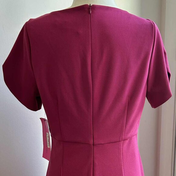 NWT Betsey Johnson Fuchsia Structured Mini Dress with Cherry Print Lining – US 8 - Picture 4 of 11